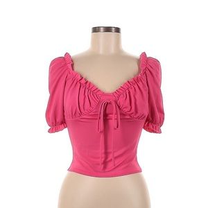 Nasty Gal Hot Pink Short Sleeve Top